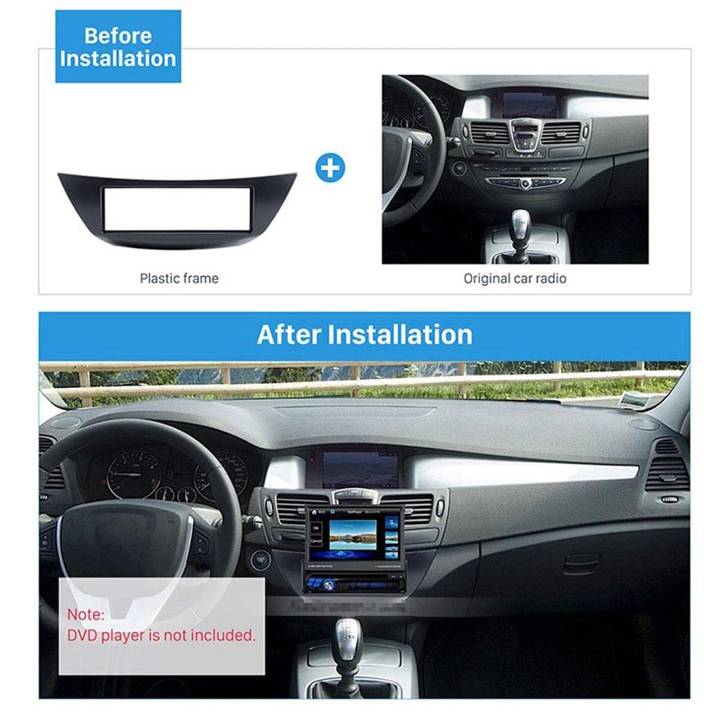R4-1 Din Car Radio Facia For Renault Laguna III 2007 DVD Stereo CD Panel Dash Kit Trim Fascia Dashboard Frame Black