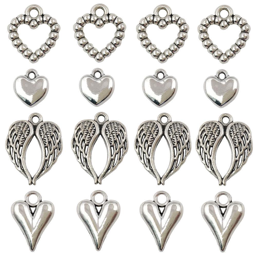 

DIY Alloy Jewelry Heart Cutout Pendant Necklace Earrings Bracelet Accessories