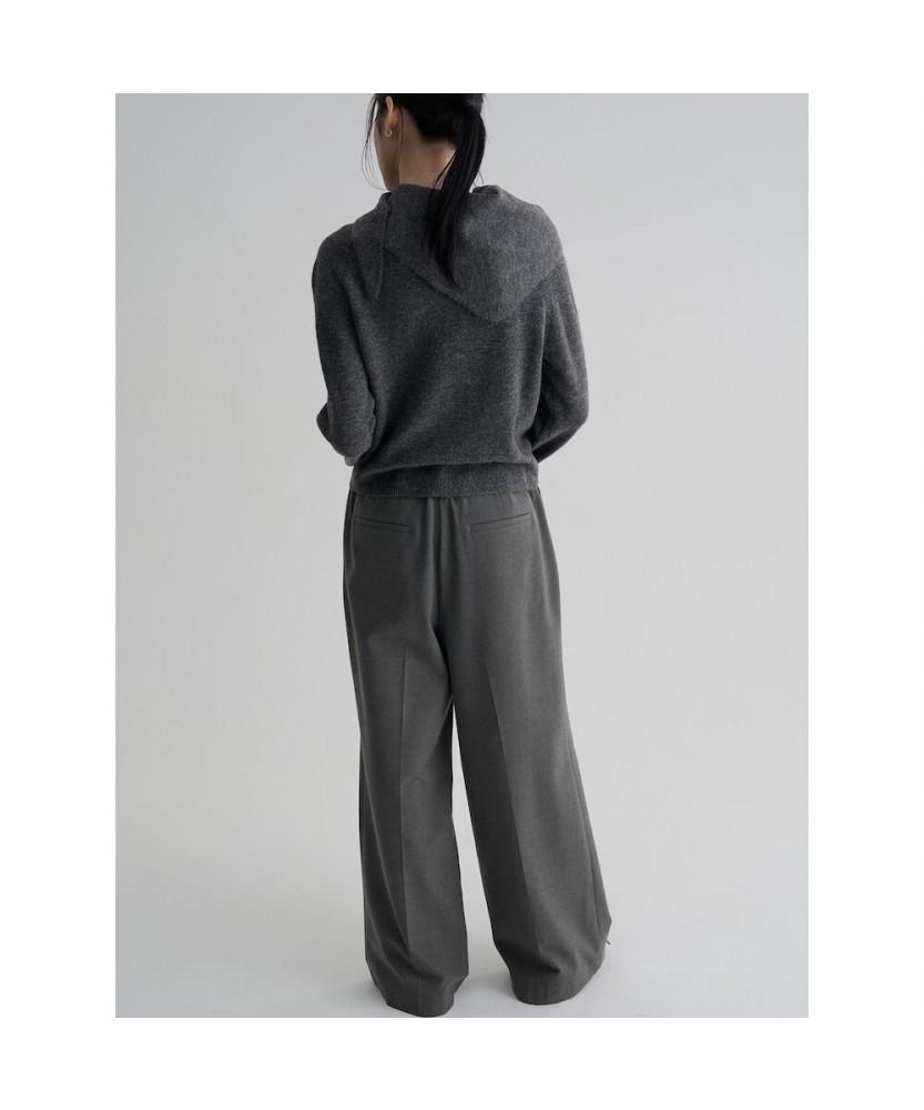 8seconds Winter Half-Banding Single-Pleat Wide Slacks Gray