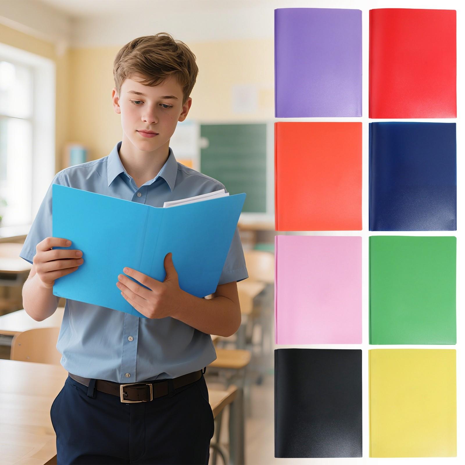 

Plastic Folder, Colored Plastic Folder With Pocket File Bag One Size рожевий