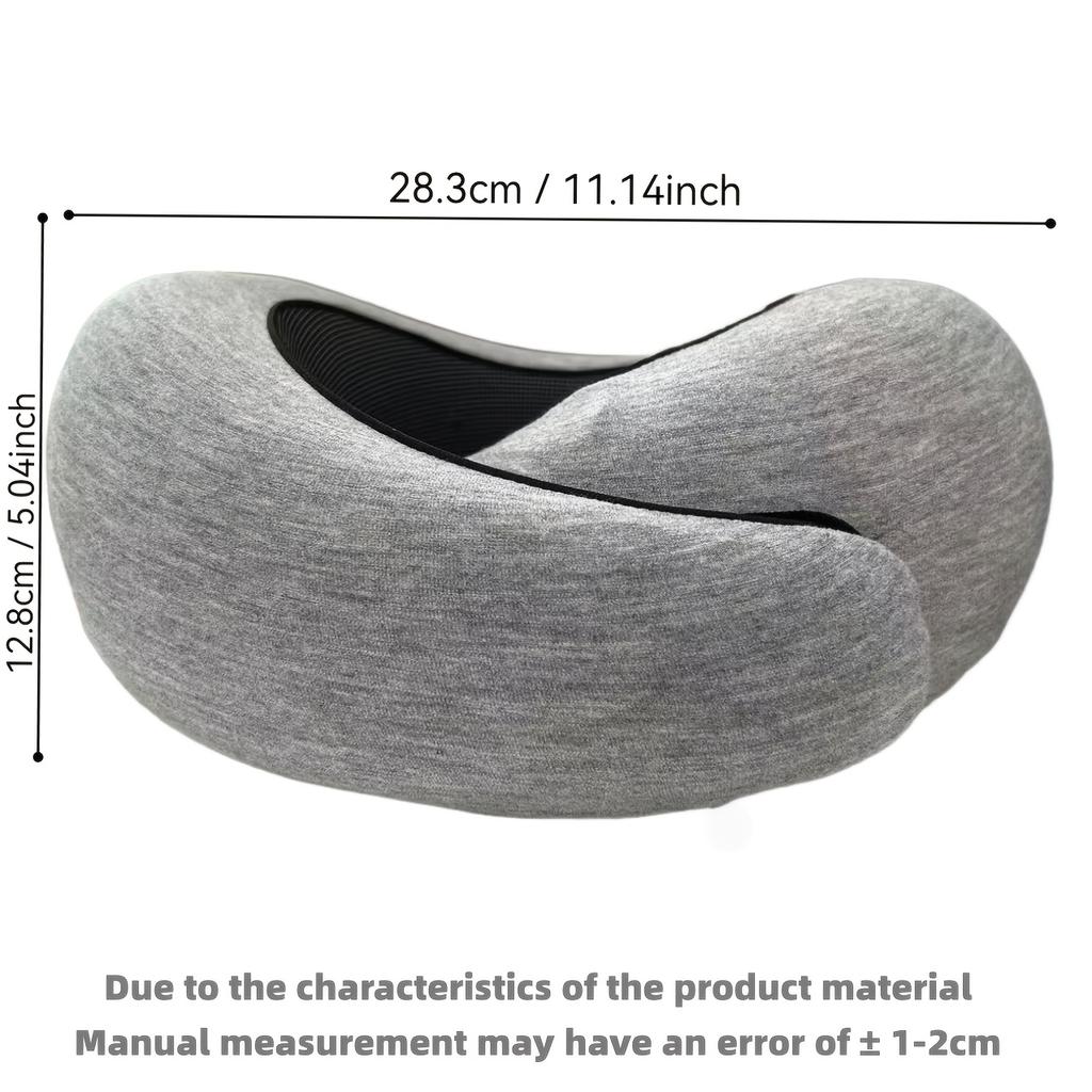1pc ELHIVE Memory Foam Travel Pillow with Breathable Cover - Neck & Back, Machine Washable Portable Pillow Suitable for Airplane, Car, Office & Home
