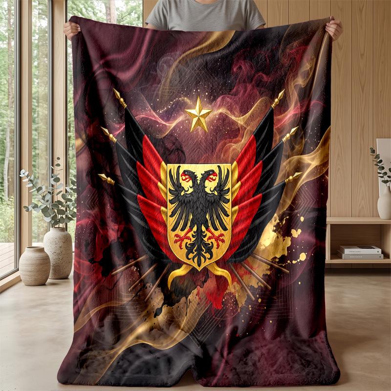 Belgium Football Printed Flannel Blanket Skin Friendly Warm Decorative Throw for Indoor Couch Bed Daily Use