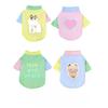 Pet Cat Multi-color Short-sleeved T-shirt with Dog Character Print for Stylish Outfit To Prevent Hair Loss