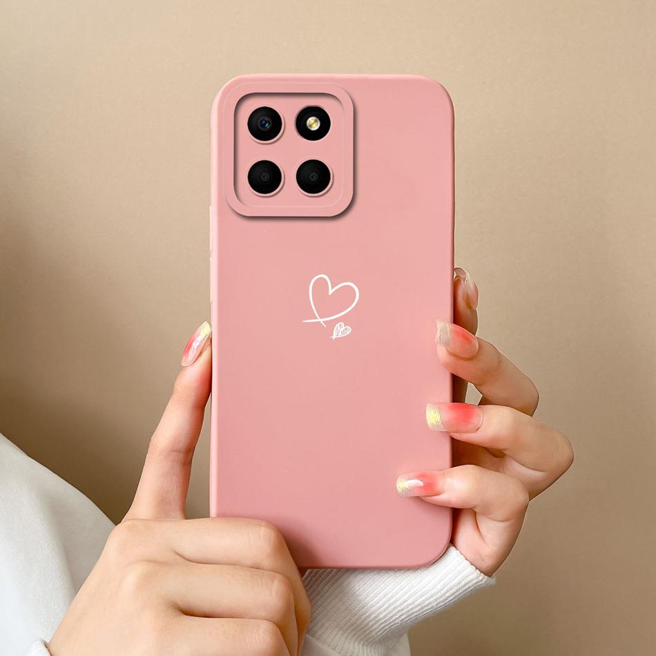 For Huawei Honor X6 X6S X6A Plus Phone Case Butterfly Heart Liquid Silicone Camera Protection Back Cover For Honor X 6 Funda