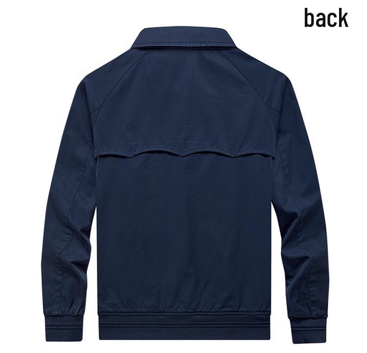 (Clearance) Men's Turn-Down Collar Business Casual Jacket - Spring/Autumn Solid Color Dad's Coat