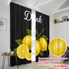 2 Stück 2D Flachdruck Vorhänge Getränk Zitrone Frische Frucht Polyester Ohne Strom Partydekorationen Verwendung für Innen
