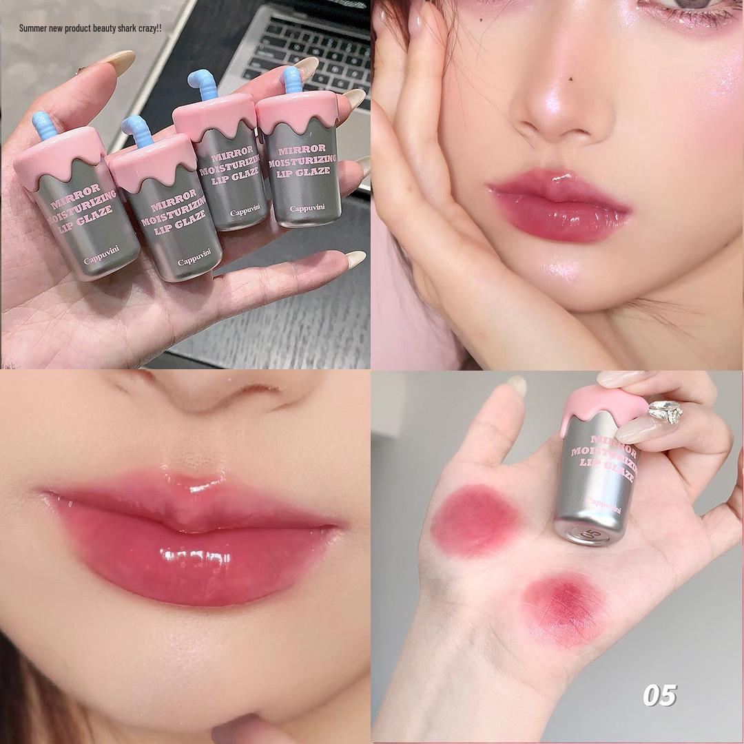 

CAPPUVINI Straw Cup Lip Glaze: Watery Mirror Finish for Plump, Glossy Lips. Perfect for Students.