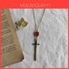 Gothic Geometric Pendant Necklace With Cross Chain For Party Wear