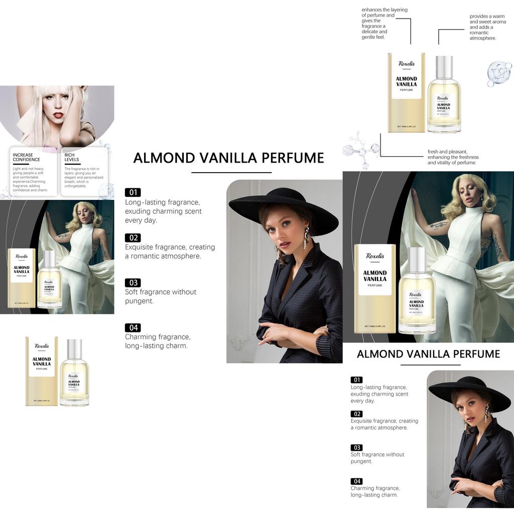 Elegant Vanilla Fragrance Perfume With Almond Sweetness For Lasting Allure