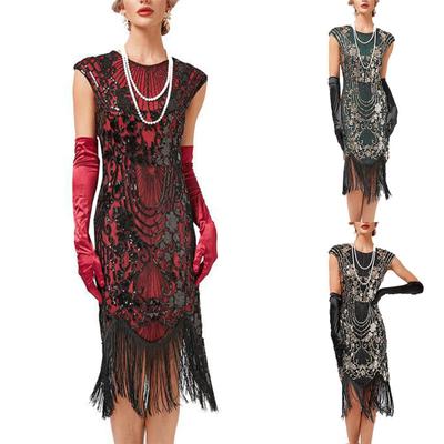 Women's Party Sexy Dress Fashion Solid Color Sequin Fringe Dress