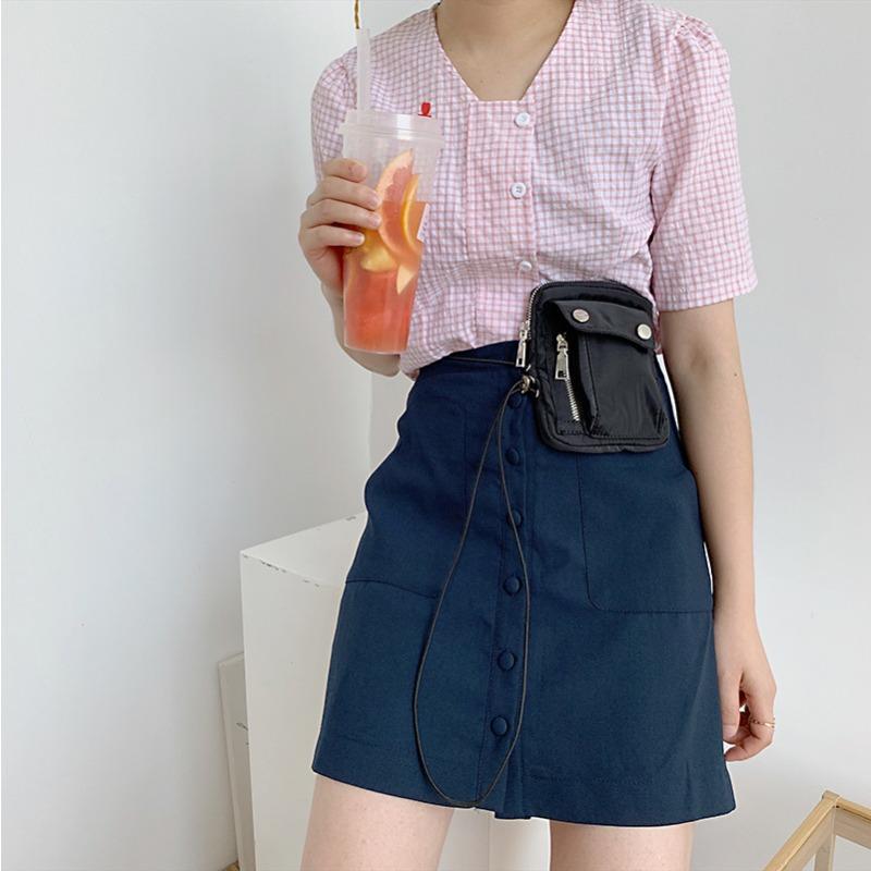 Logo Messenger Small Square Bag Mini Change Nylon Mobile Phone Bag Niche Design Fashion Fanny Pack Women