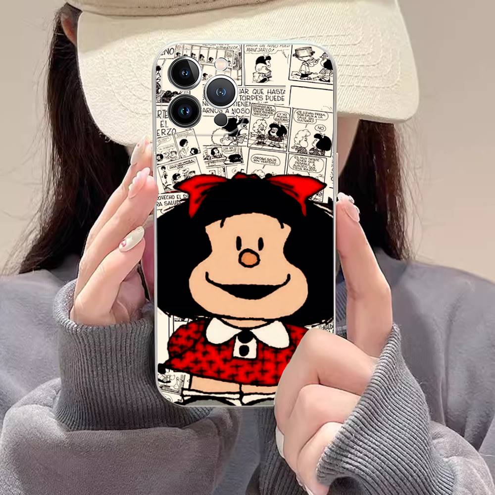 

Cartoon Mafalda Phone Case For IPhone 17 16 15 14 11 12 13 Mini Pro XS Max Plus Funda Shell iPhone 16