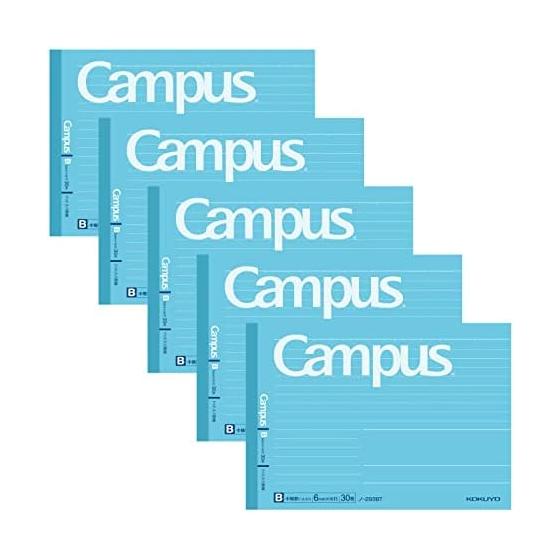 KOKUYO Campus Тетрадь в точку B Линованная 6 мм Половина формата B6 Набор из 5 тетрадей №-293BTX5SET