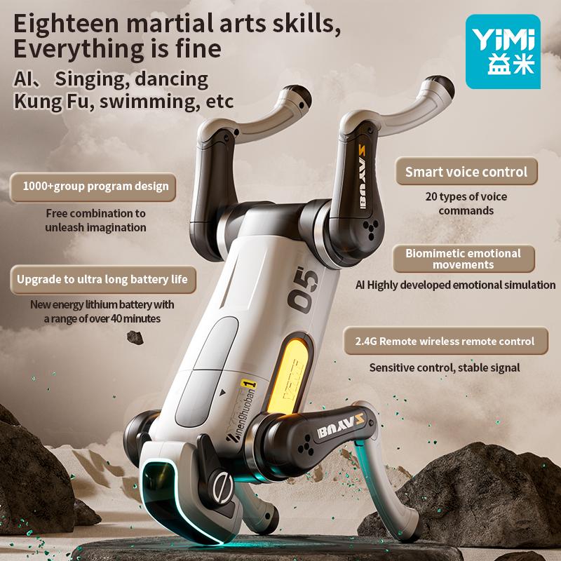 Robot Dog RC Stunt Car Toys 2.4GHZ RC Car Gesture Sensing Remote Control Car with Mecanum Wheels, LED Eyes