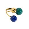 Stainless Steel Open Ring Gold Plated Geometric Spherical Index Finger Ring Colorful Enamel Pearl Ring Women's Jewelry