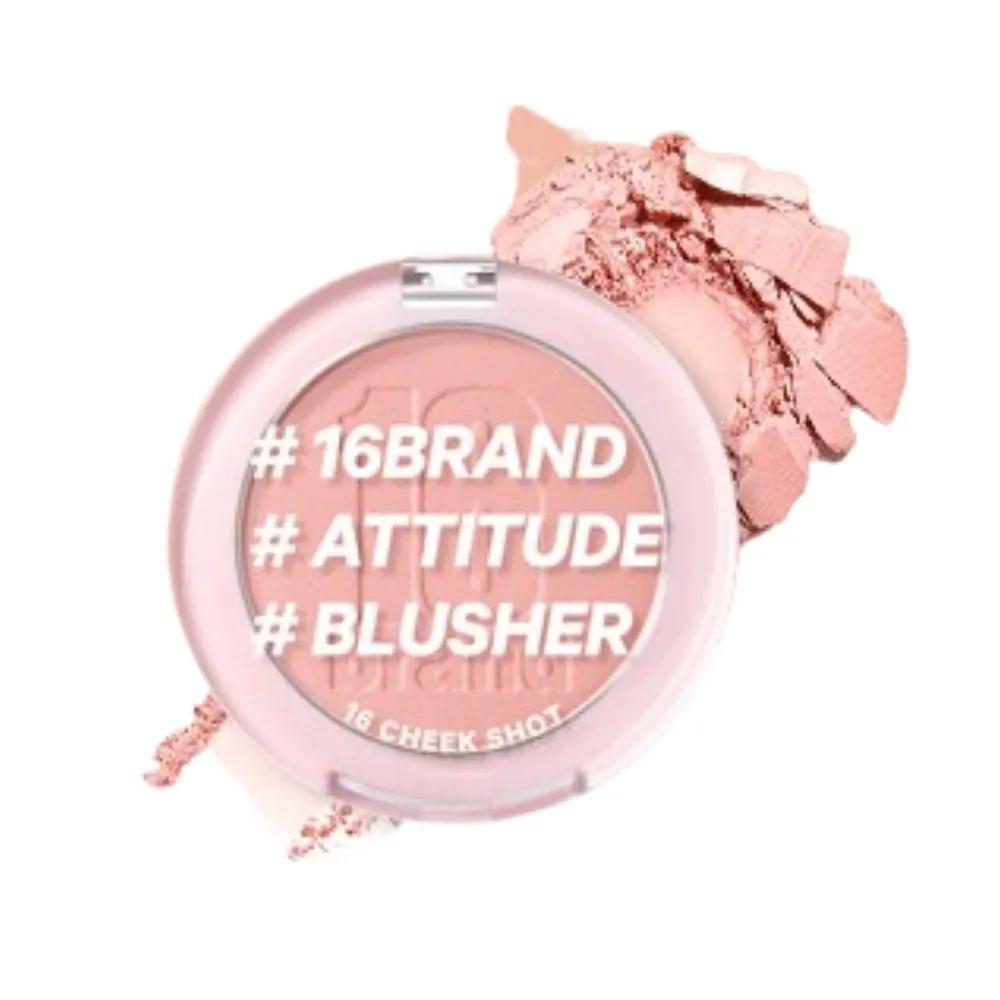16Brand Swatched Cheek Blusher Peach Foam Shot Milky Peach