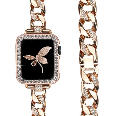 Kovový řetízek Cool Women Kompatibilní s řemínky Apple Watch Series 8/7/6/SE/5/4 Náhradní náramek na hodinky Dárek pro ni