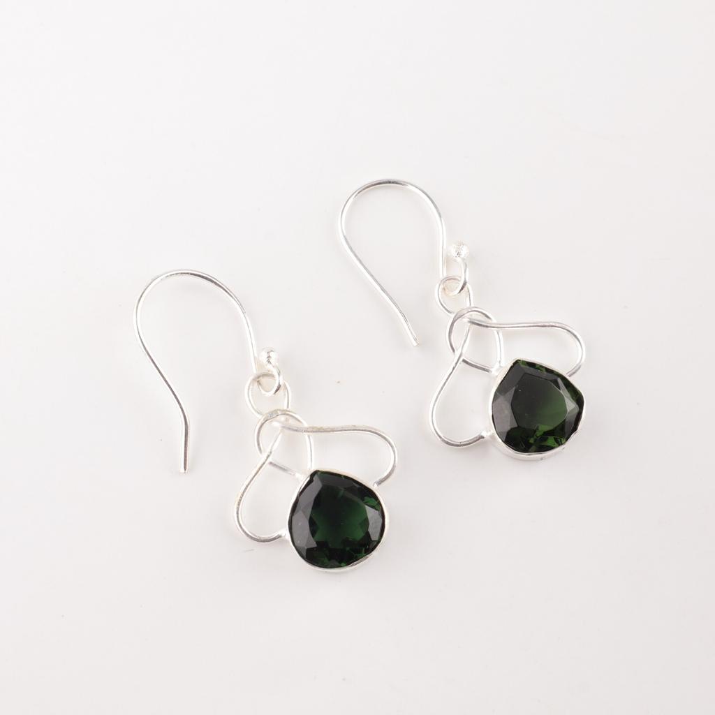 Green Tourmaline Gemstone 925 Sterling Silver Jewelry Partywear Earrings 1.50" EE-2-40