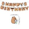 1set Cartoon Kapibala Happy Birthday Banner Capybara Hanging Garland for Kids Birthday Baby Shower Party Background Decor Party