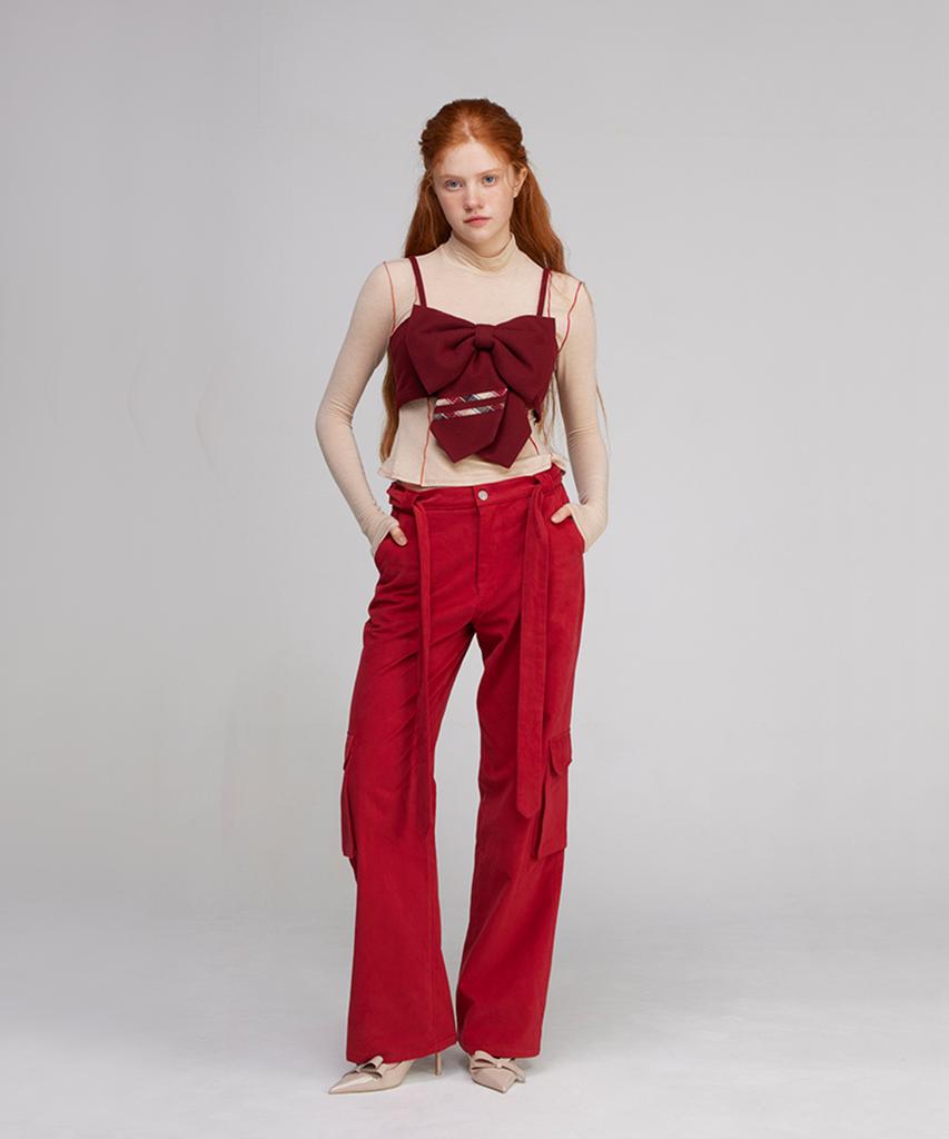 KICHELEEHE Wide Cargo Pants_Wine