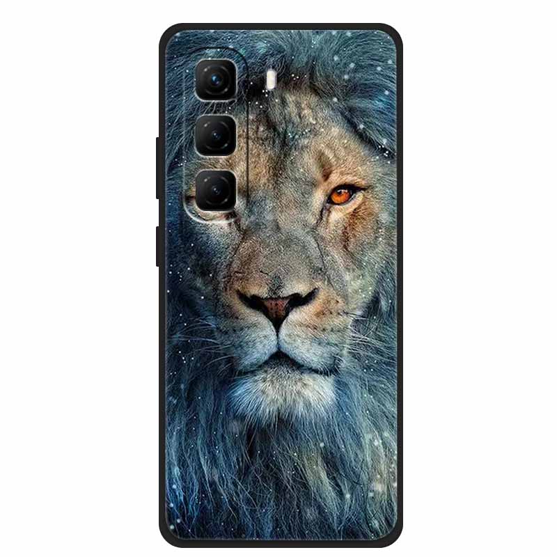 Per Custodia Infinix Hot 50 5G Fiori Morbido Silicone TPU Antiurto Custodie per Telefono per Infinix X6720 Animali Lupo Cool Copertura Protettiva