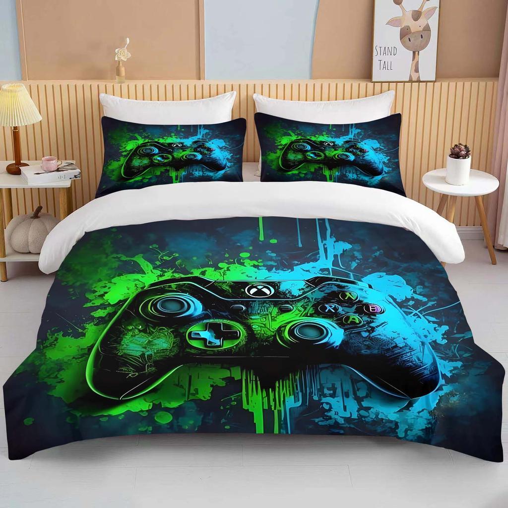 Colorful Game Controller Print Bedding Set 3PC 1 Duvet Cover 2 Pillowcases Adult And Children Bedding Set Luxury Holiday Gifts