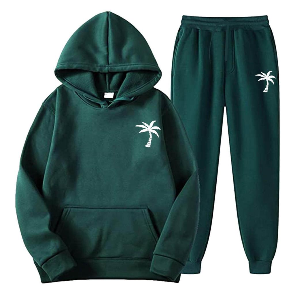 Herren Übergroßer Fleece Sportbekleidung Outdoor Lässig Locker Kapuzenpullover und Jogginghosen Set