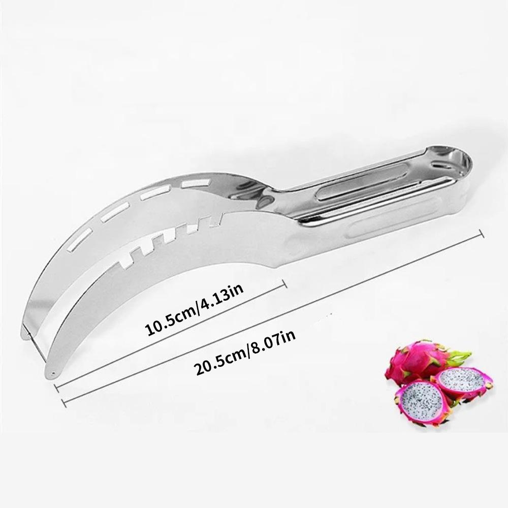 Stainless steel watermelon slicer and fruit slicer - straight blade for precise slicing, durable kitchen tool for safe and effic