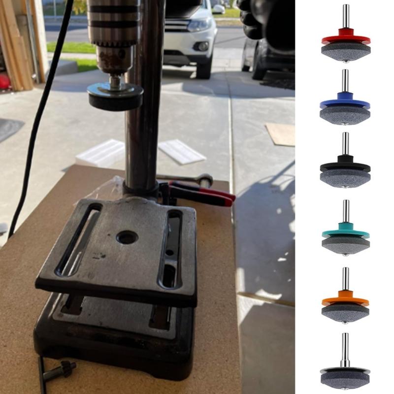 4Pcs Lawnmower Sharpener for Power Hand Drill Wear Resistant Lawnmower Sharpener Tool Corundum Lawmower Accessories
