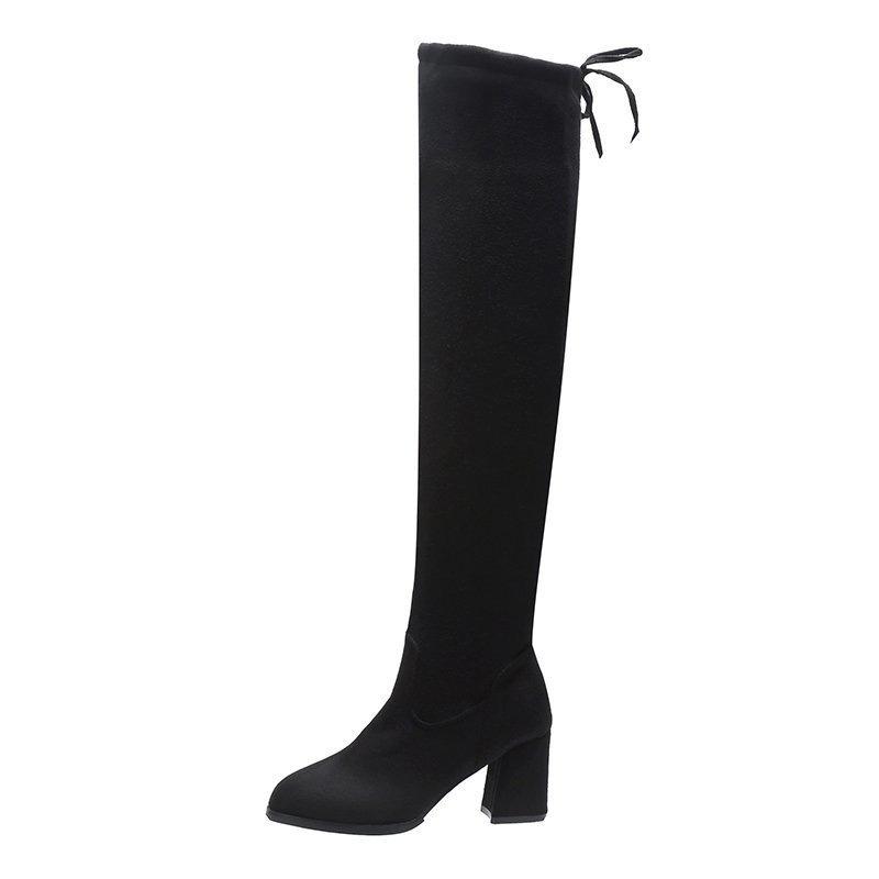 Women's high boots summer thin autumn and winter knee elastic boots versatile single boots thick heel new boots high heel