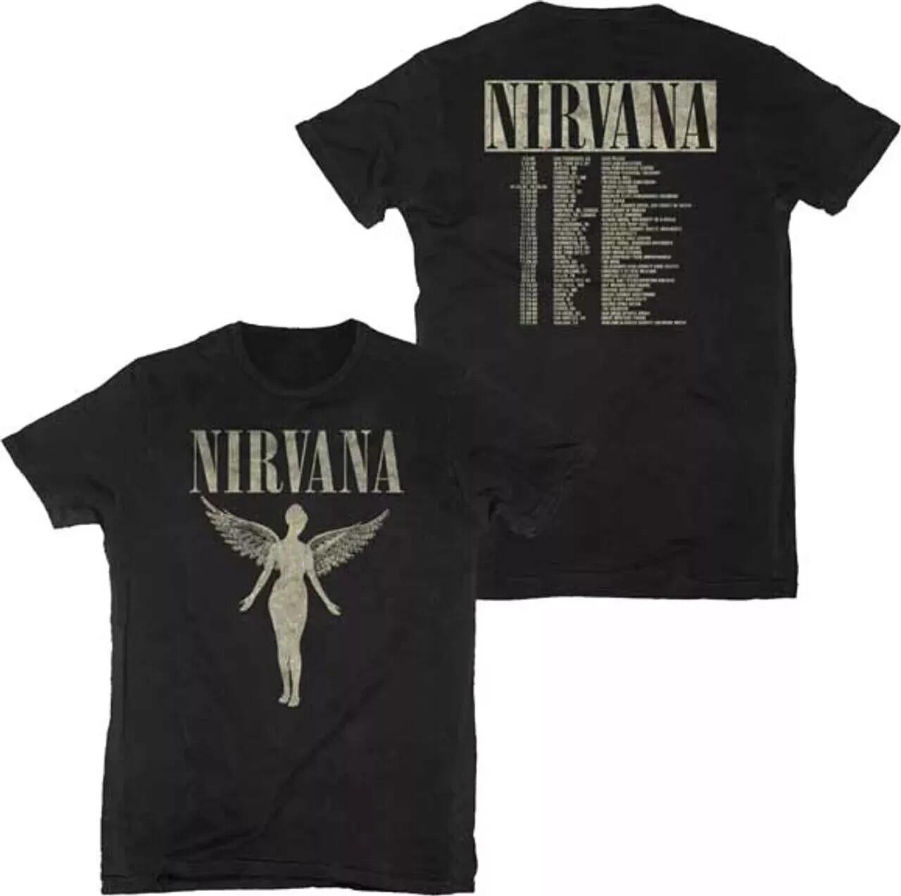 Nirvana 1993 In Utero 2-Sided Tour T-Shirt, Nirvana T-Shirt All L