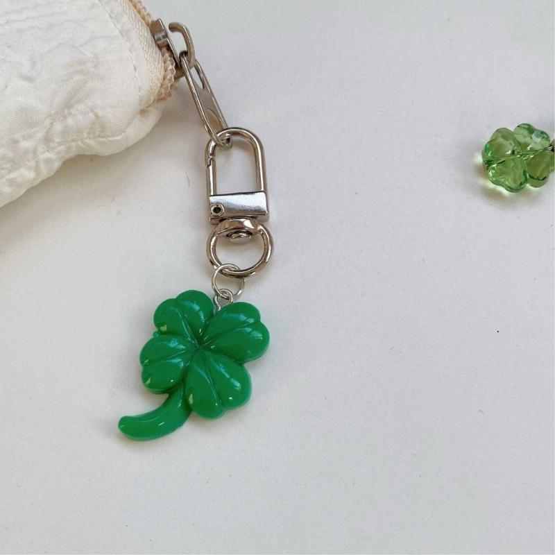 Grünes vierblättriges Kleeblatt Handy-Anhänger-Riemen Auto-Schlüsselanhänger Anhänger Mode-Taschen-Dekoration Lanyard Geldbörsen-Zubehör