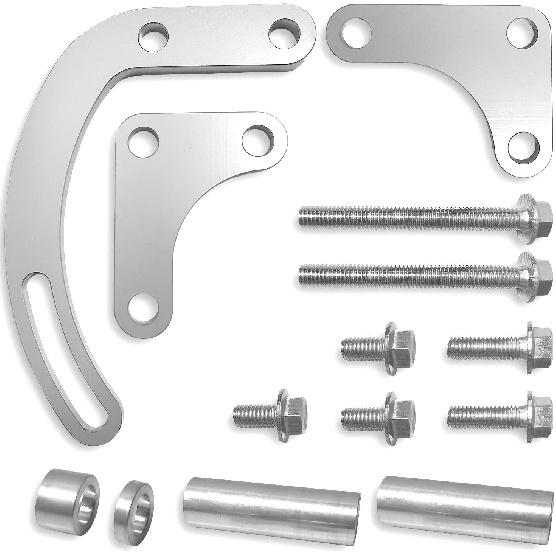 Baiann SBC Power Steering Pump Bracket 350 V-Belt Slotted Adjustable LWP 305 327 383 5.0L 5.7L V8 Compatible With 350 Small Block Chevy Long Water