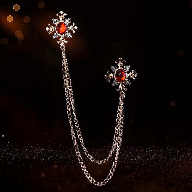 

1 шт. Булавка для костюма Брошь Брошь-цепочка Брошь Аксессуары для одежды Модная бижутерия Роскошная брошь с кисточкой из страз Многоцветная