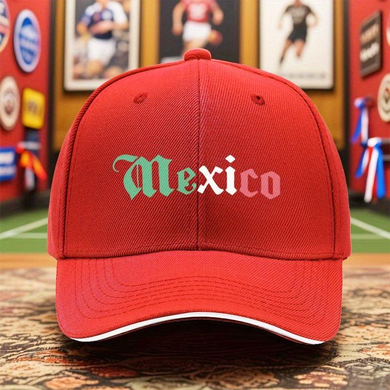 Mexico Gothic Print Baseball Cap Unisex Adjustable Polyester Casual Outdoors Baseball Hat One Size