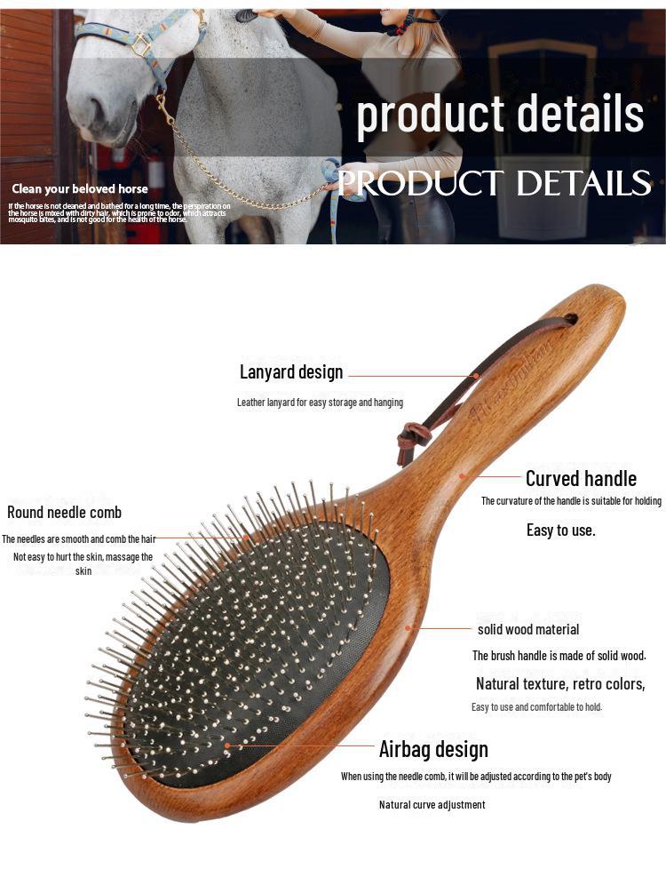 Pet Massage & Grooming Comb for Dogs and Horses - Removes Loose Hair