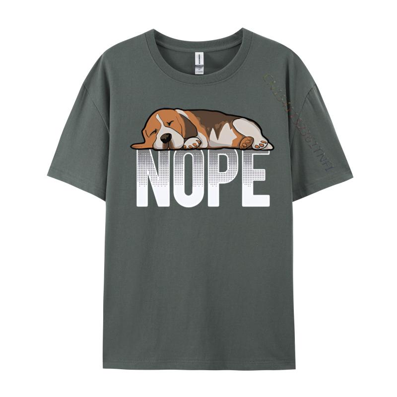 Beagle Dog Nope Vintage Tshirt Mens All Cotton Loose Fitting Oversized Tshirt Top Grahpic Tee Shirt