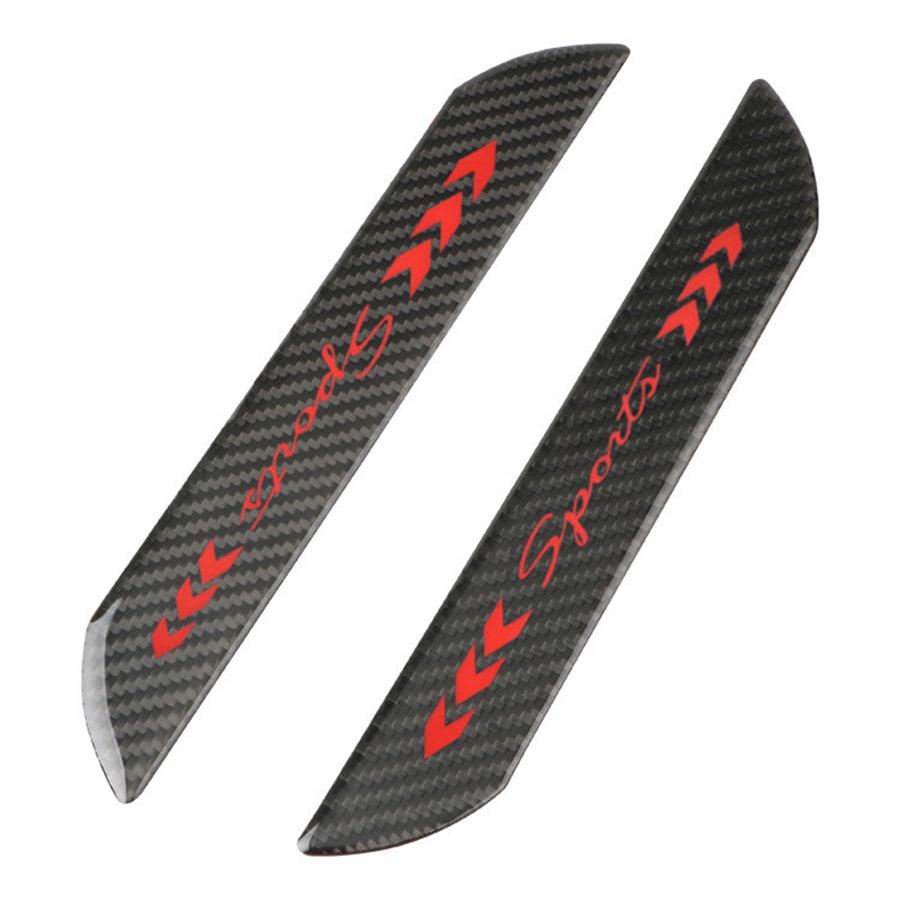 4Pcs 58cm + 25.5cm Real Carbon Fiber Car Door Welcome Plate Sill Scuff Cover Panel Sticker