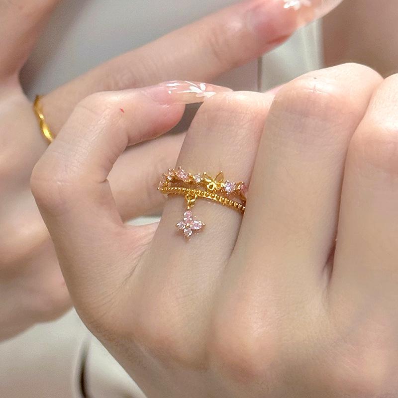 Butterfly Fairy Tassel Ring for Women - Romantic & Stylish Xiaohongshu Bestseller Adjustable Opening