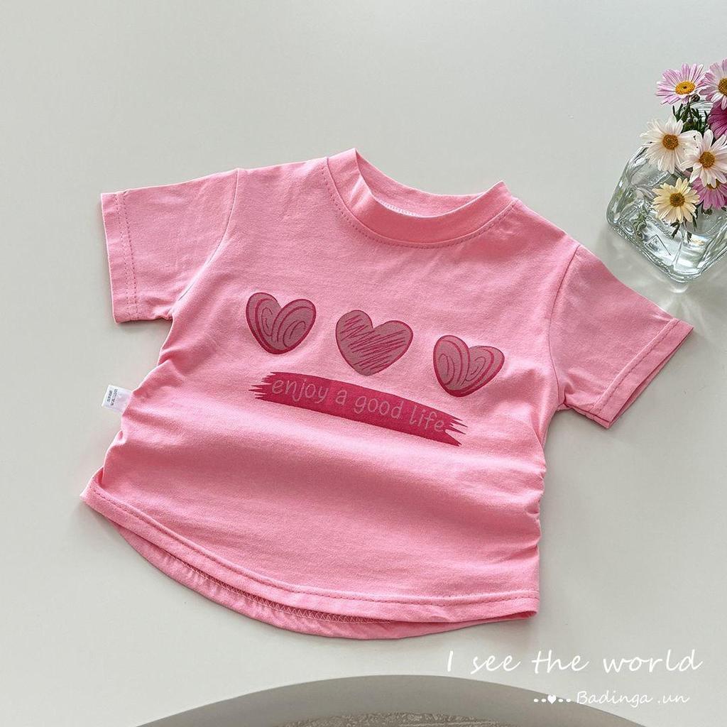 Girls' Summer 2025 Pure Cotton Short Sleeve Baby Top - Stylish A-Class Children's T-Shirt