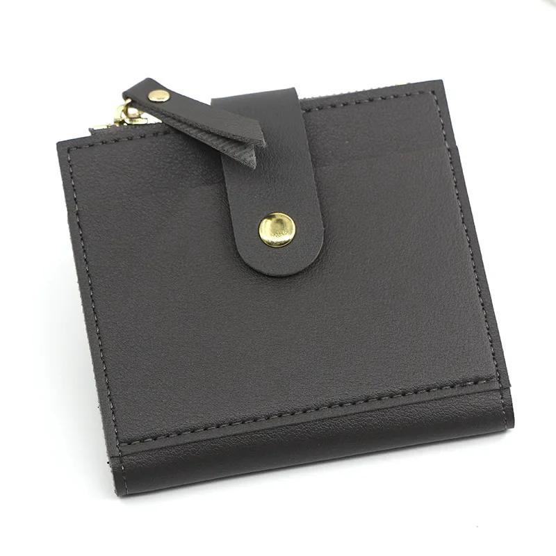 1 Pcs Pu Leather Purse Female Card Coin Holder Small Wallets Credit Cards Short Wallets Fashion Women's Wallet Zipper Pocket