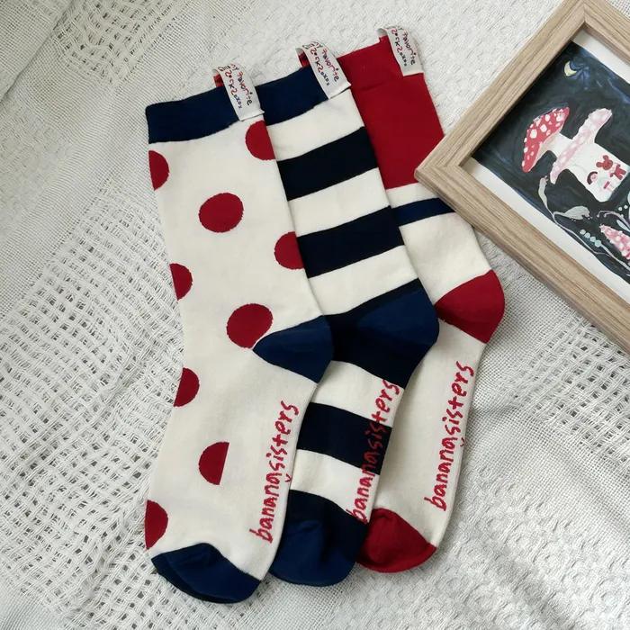 [Banana Sisters X OKTINA] [2SET] Favorite Bag Label Point Socks 3 Colors