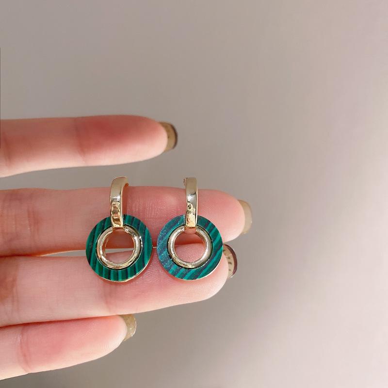 Minimalist Inlaid Zircon Hoop Earrrings for Women Gold Color Metal Circle Earrings Exaggerated Girls Party Jewelry Gifts