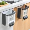 9L Folding Waste Bin Kitchen Cabinet Door Hanging Trash Can Wall Mounted Trashcan for Bathroom Toilet Garbage  Storage WJ40911