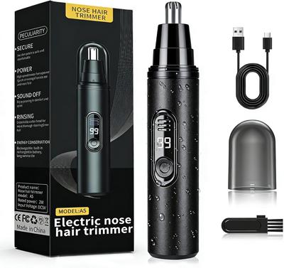 New Model LCD Battery Level Nose Hair Grooming Suitable for Men and USB Quiet Gentle On Compact and Travel Nose Hair Facial Electric Japanese