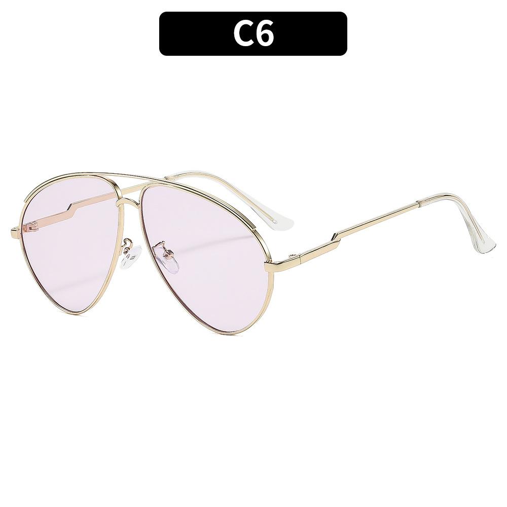 New fashionable old money style sunglasses men's and women's double beam trend handsome toad glasses personalized street shooting cool glasses