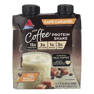 Eiskaffee Proteinshake, Café Caramel, 4 Shakes, 325 ml (11 fl oz) jeder