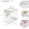 Rownyeon Clear Makeup Pouch with Simple Large for Cosmetics and Small Perfect for Everyday Business and White Handle, Transparent, Portable, Vinyl,