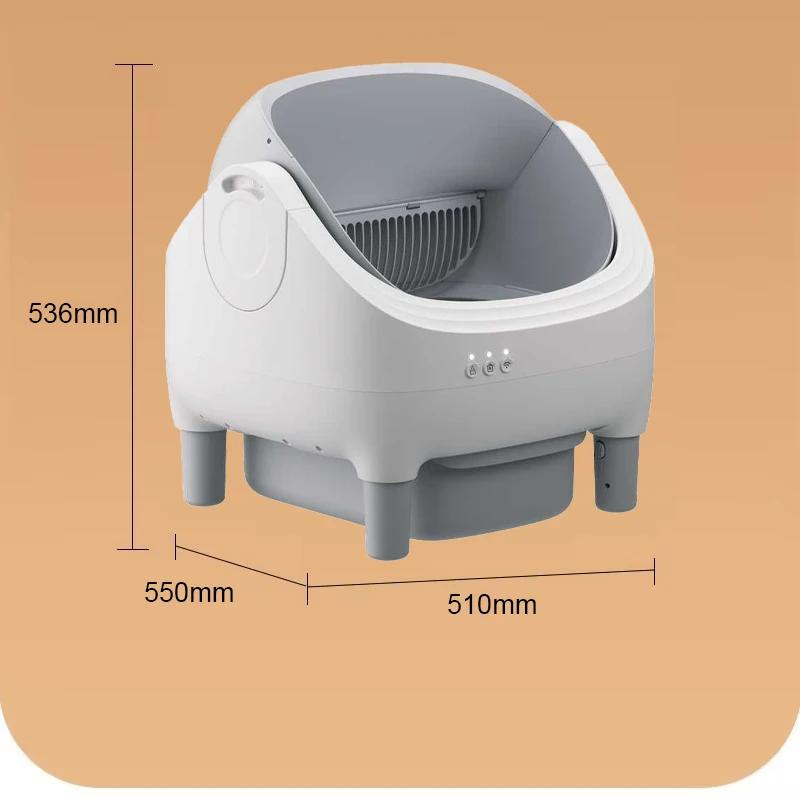 2026 New Smart App Control Open-top Automatic cat Box Basin with Dual Safety Sensors Self Cleaning Gift a cat Mat