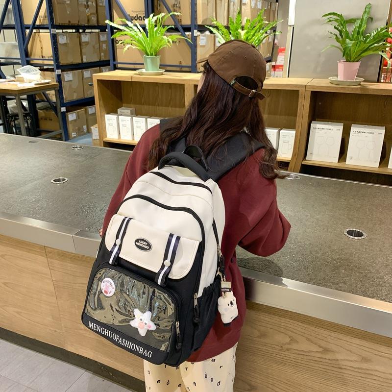 College style color matching soft sister Harajuku style student schoolbag large capacity junior high school student backpack